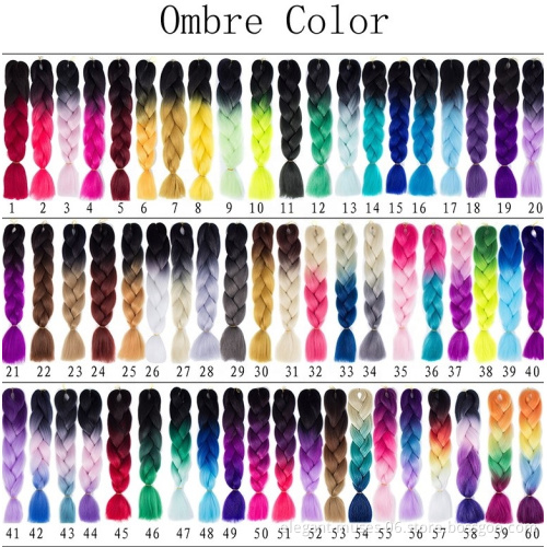 Synthetic ombre color fiber hot water jumbo box Pre stretched braiding Yaki hair braiding extension